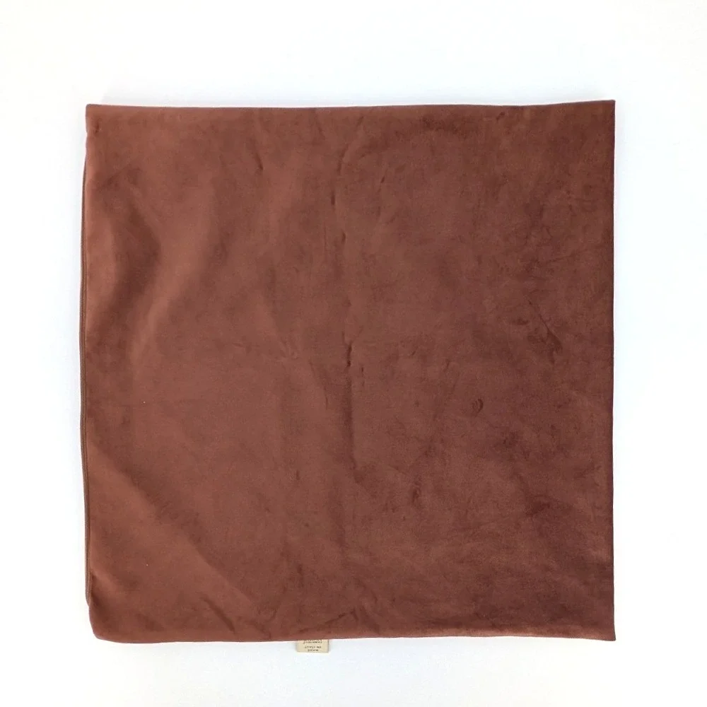 TGH Tessitura Italy Rust Terracotta Velvet Pillow Cover 19x19 Mid Century Modern